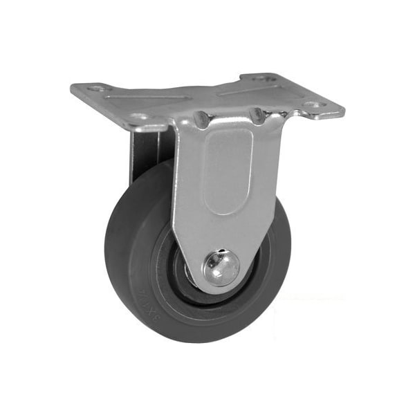 3"x1.25" LIGHT DUTY THERMO RUBBER WHEEL, RIGID CASTER, Lig